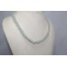 5 Line Real Blue Aquamarine Gemstone Diamond Cut Drop Beads String Necklace